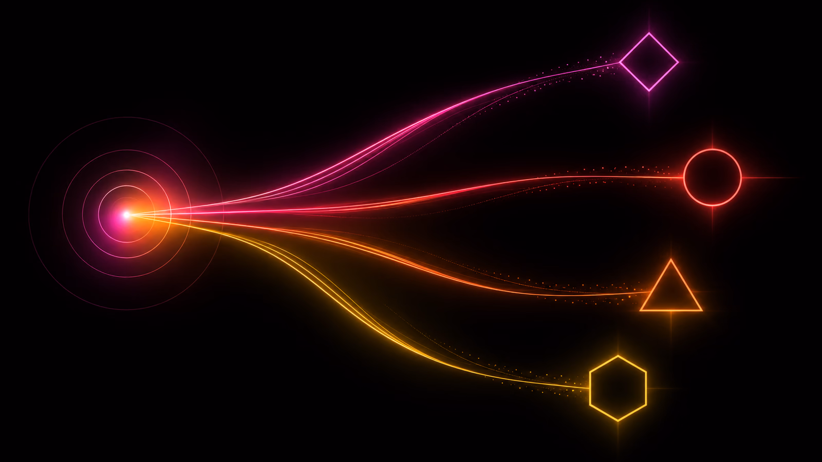 A spectrum source field connects to four separated open nodes.