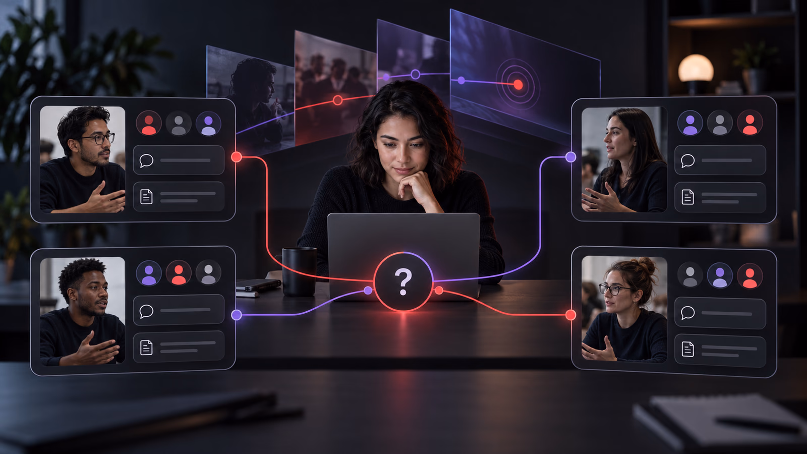 Four research questions connect interview planning, sampling, reviews and limited-traffic evaluation.